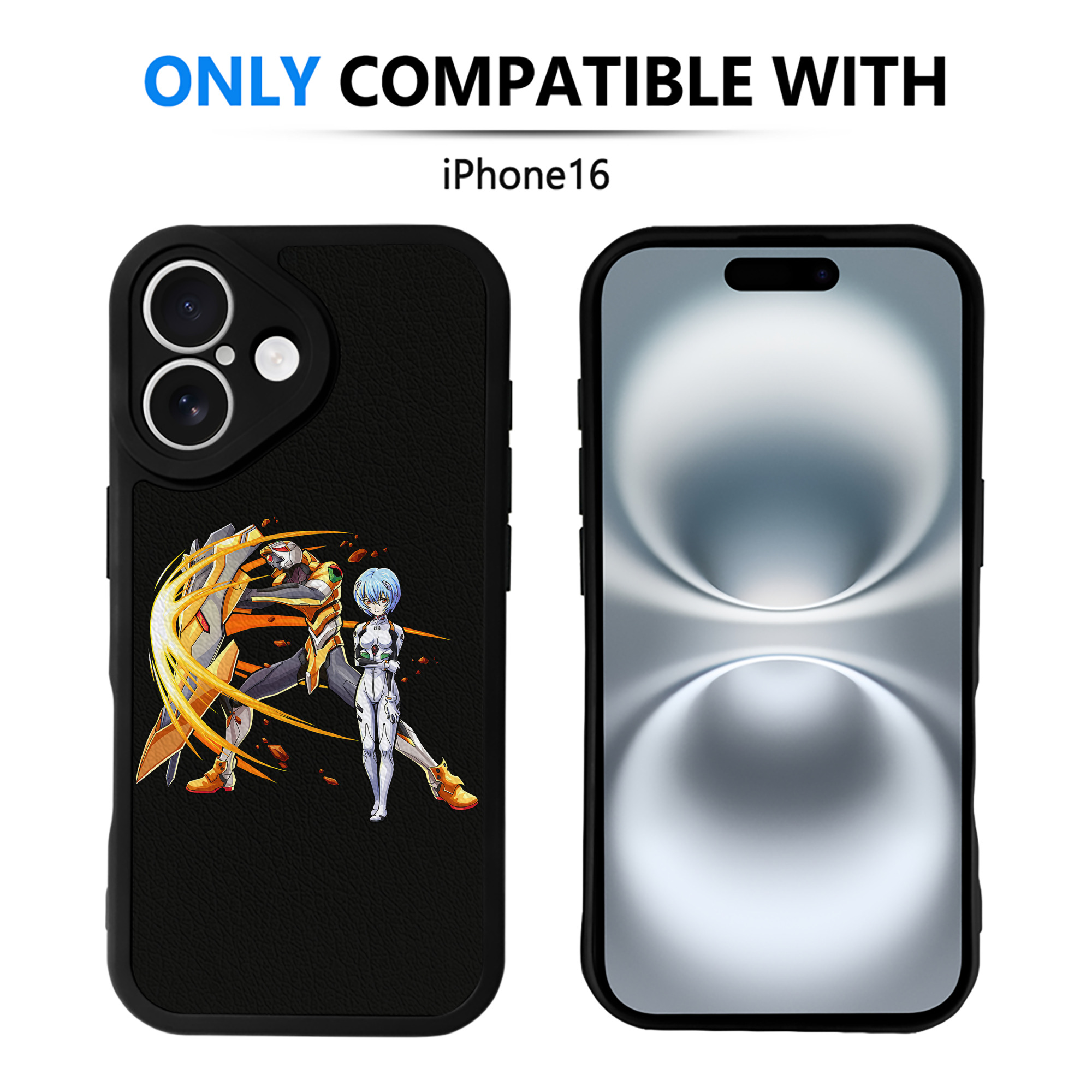 （画像用） EVA 新世紀エヴァンゲリオン 【iPhone 16シリーズ対応】シリコンスマホケース（レザー調） 材質：シリコン